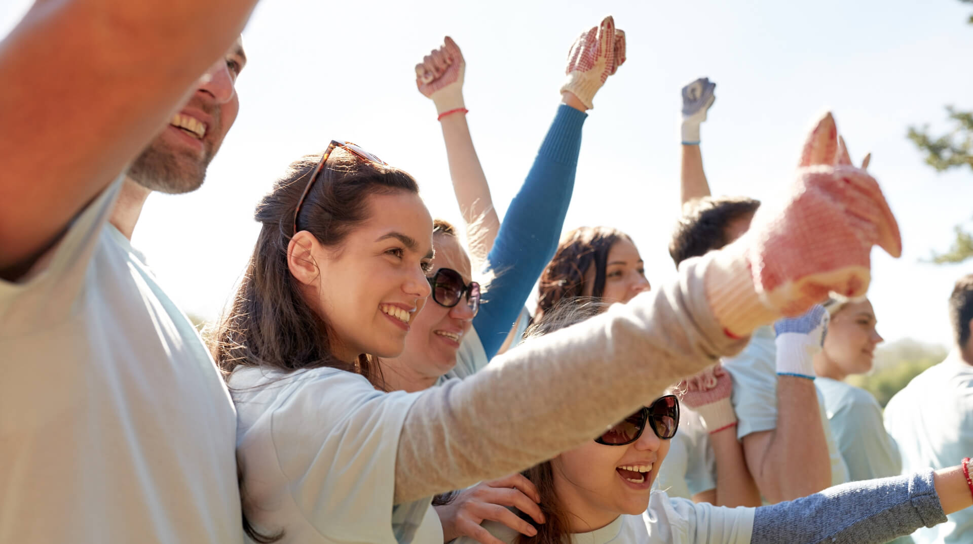 People joined together for a cause